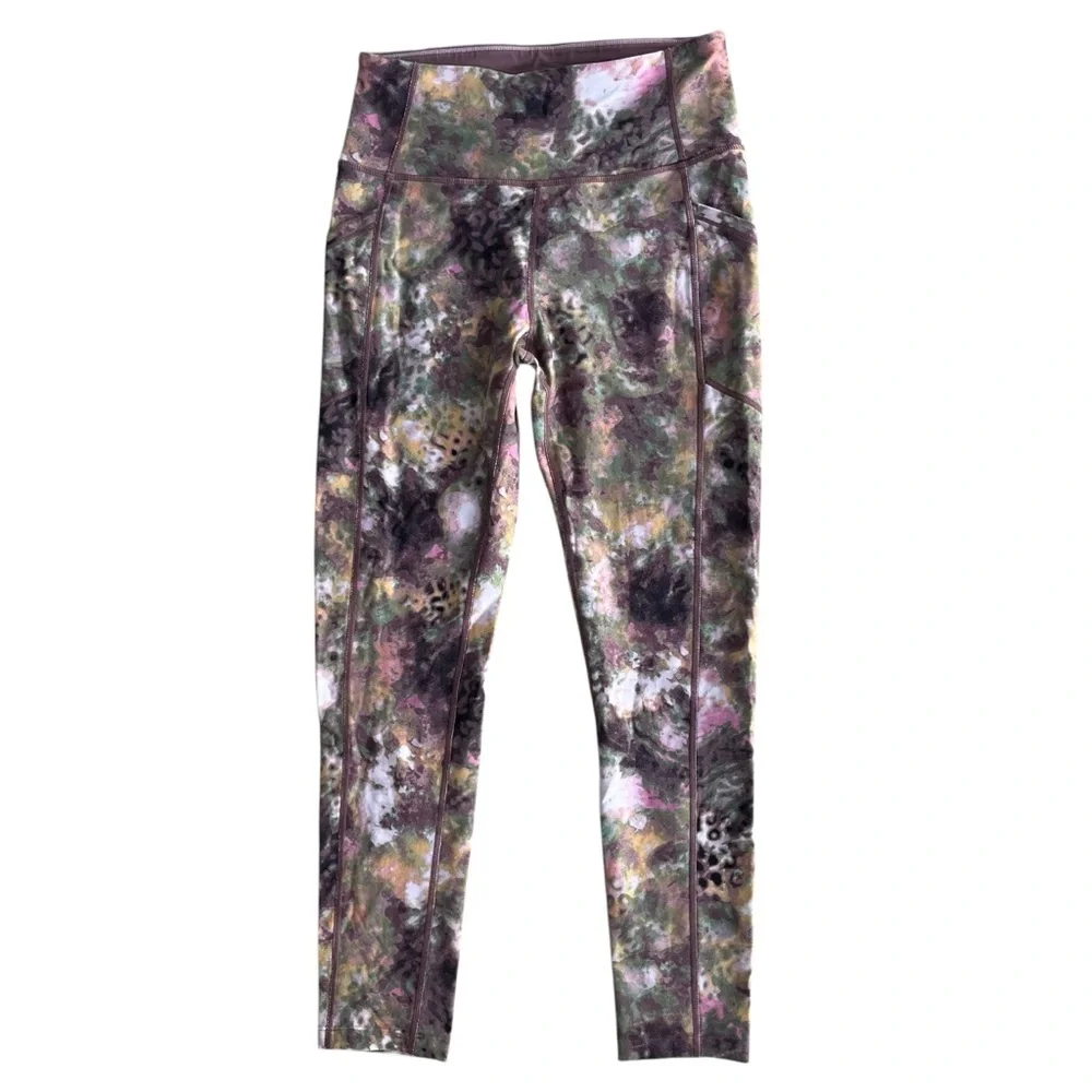 Calvin Klein Performance Wick Women’s S Jungle Trek Print High Rise Crop Legging